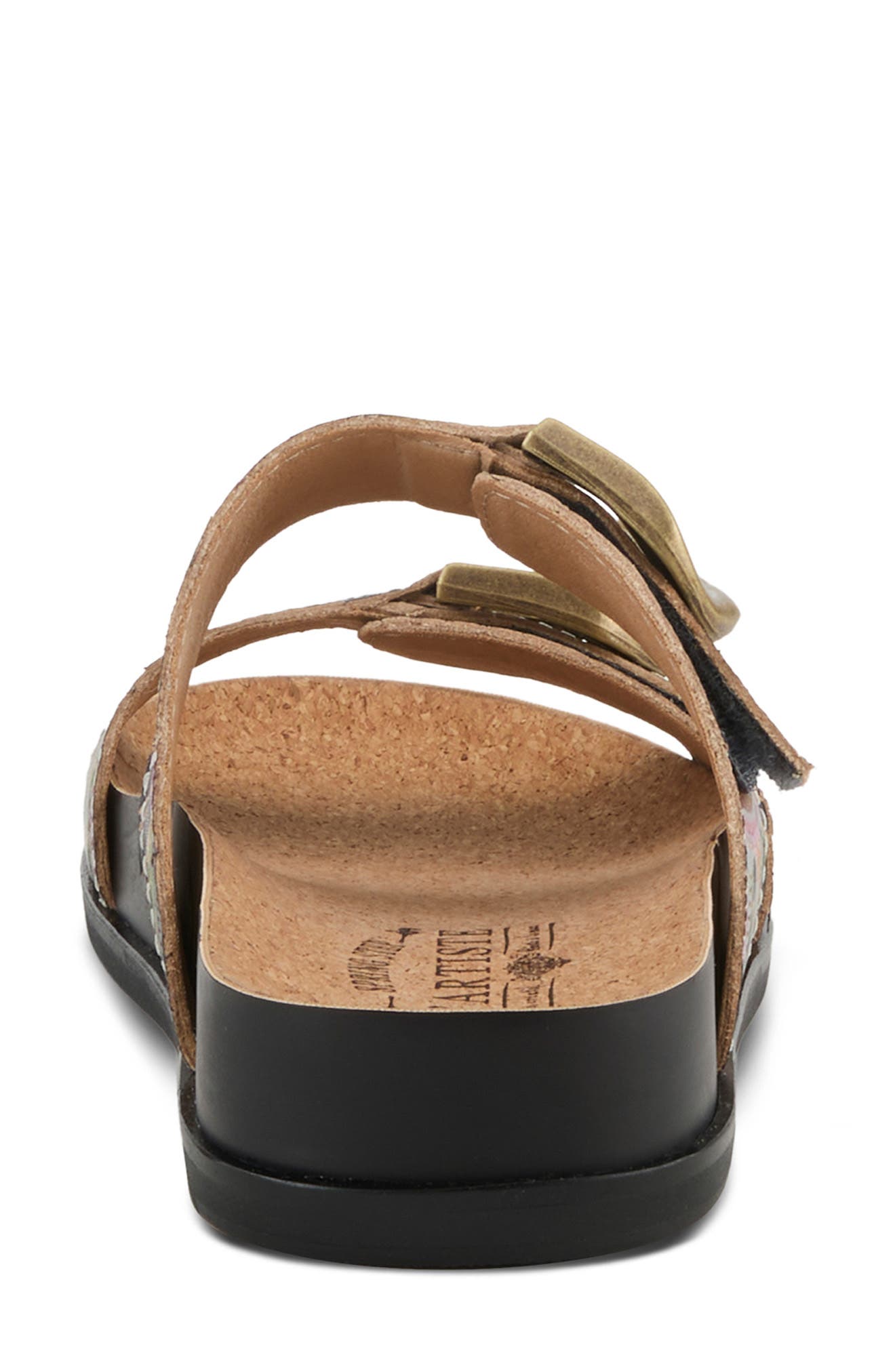 L'Artiste by Spring Step Glaze Platform Slide Sandal, Alternate, color, Black Multi