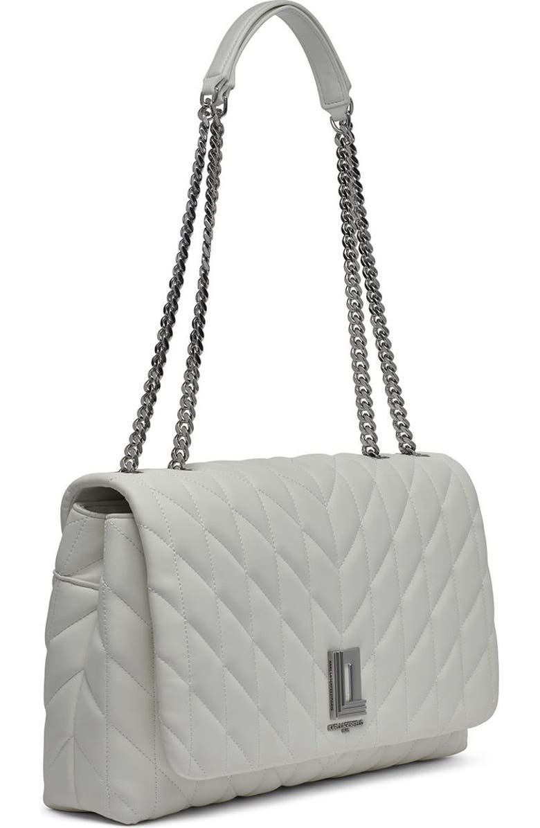 KARL LAGERFELD PARIS Lafayette Shoulder, Alternate, color, Winter White/Silver