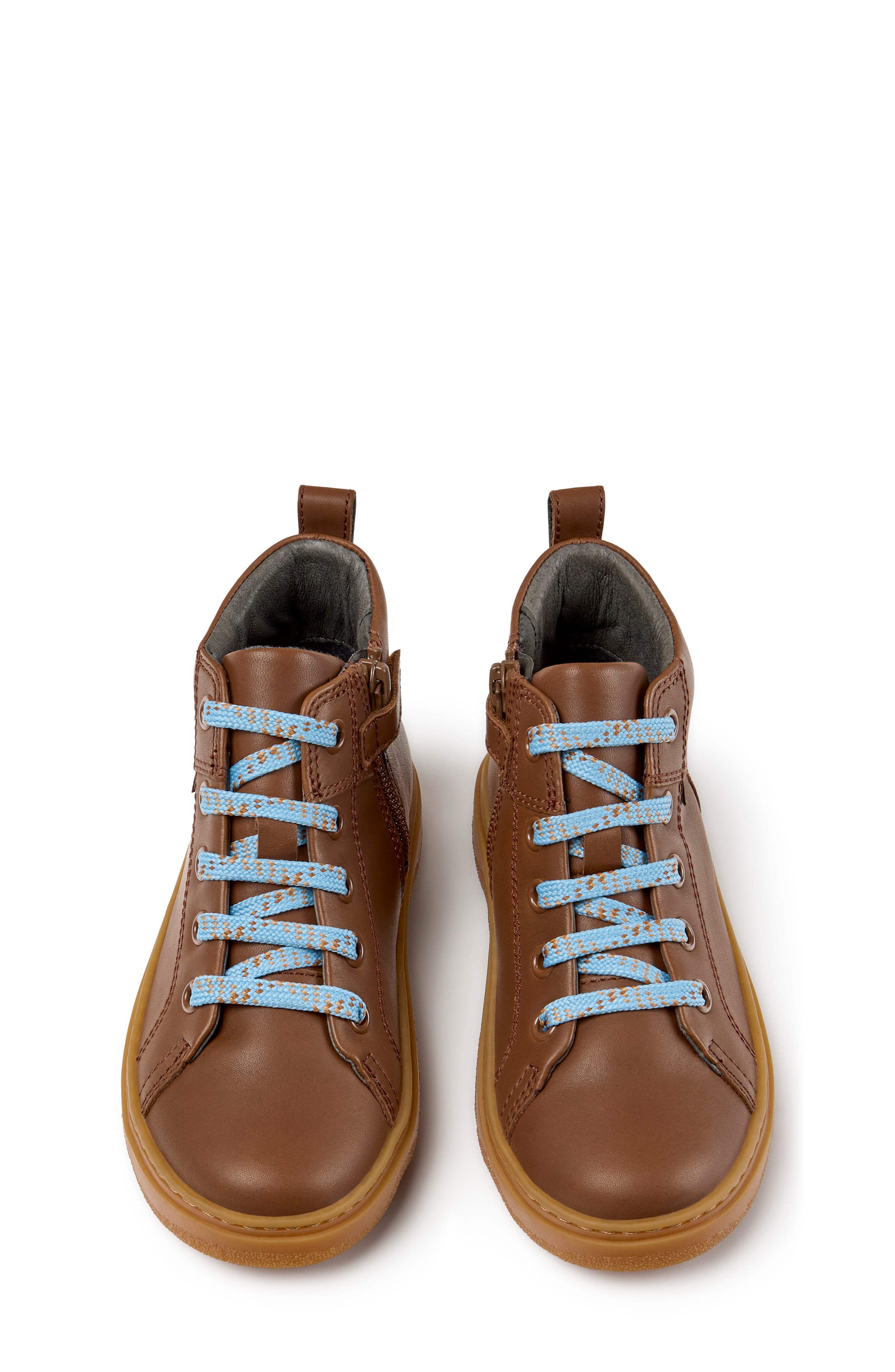 Kids' Kiddo Leather Zip-Up Boot, Alternate, color, MEDIUM BROWN