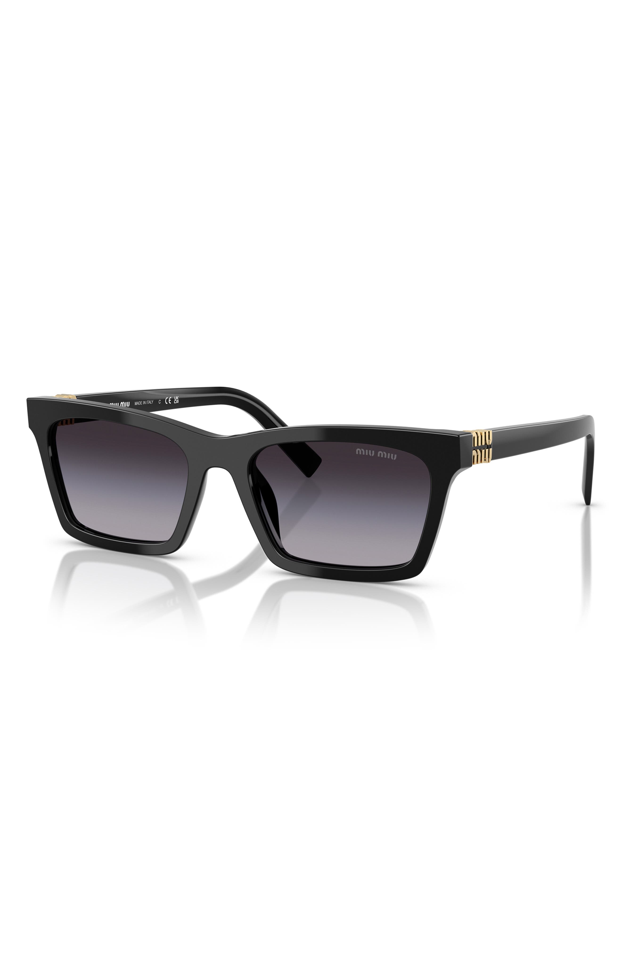 Женские солнцезащитные очки Miu Miu 55mm Gradient Rectangular Sunglasses — фото 2