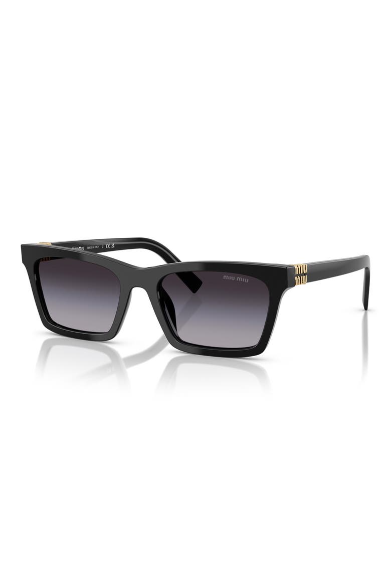 55mm Gradient Rectangular Sunglasses, Alternate, color, BLACK / GREY GRADIENT