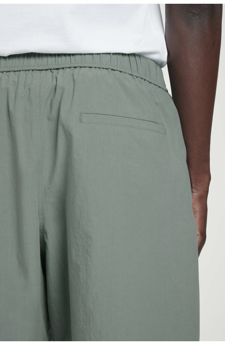 COS Pima Cotton Elasticated Shorts, Alternate, color, Green