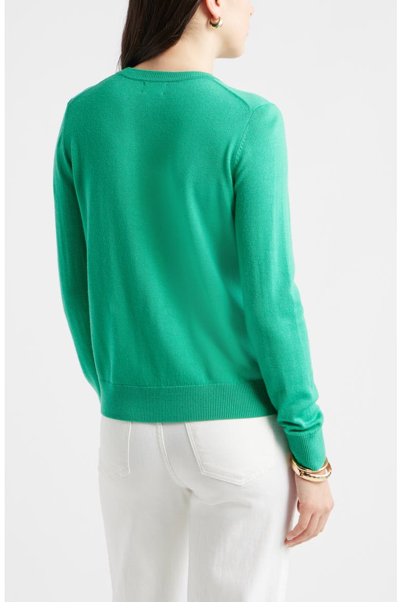Merino Wool Blend Cardigan, Alternate, color, GREEN EASE