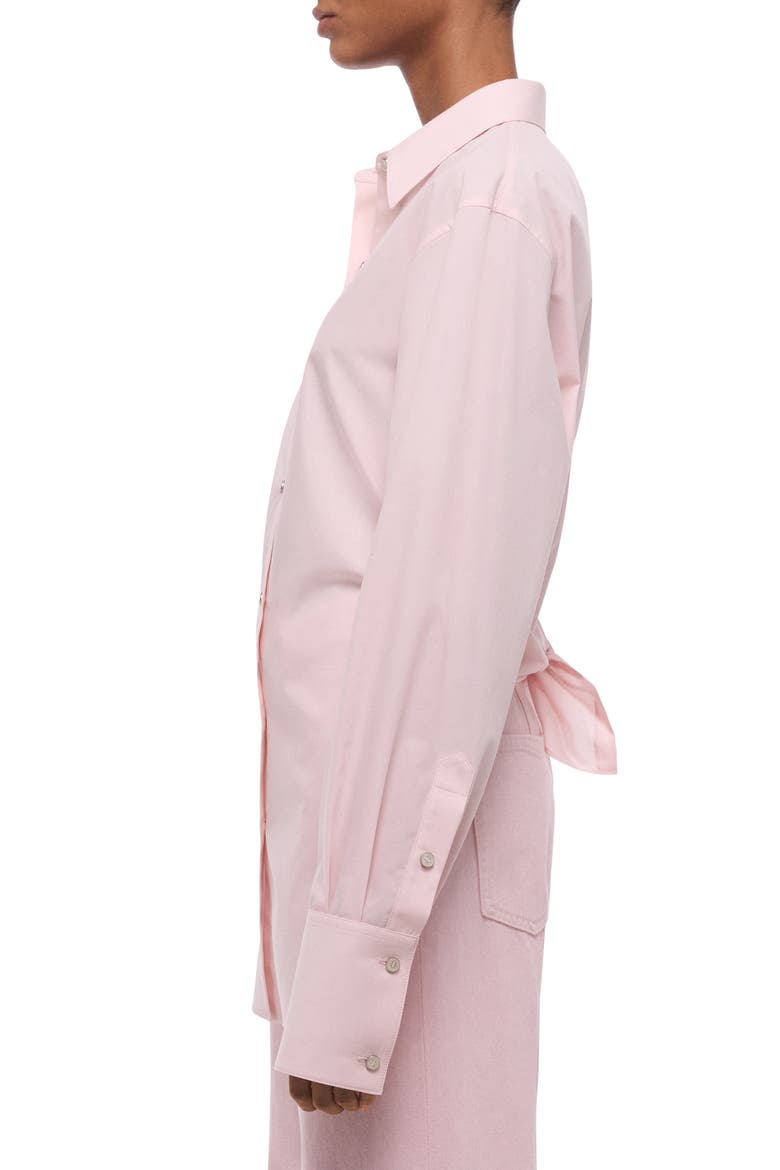 Open Tie Back Cotton Shirt, Alternate, color, PEONY