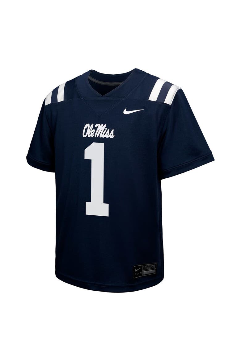 Youth Nike #1 Navy Ole Miss Rebels Untouchable Replica Game Jersey, Alternate, color, Navy