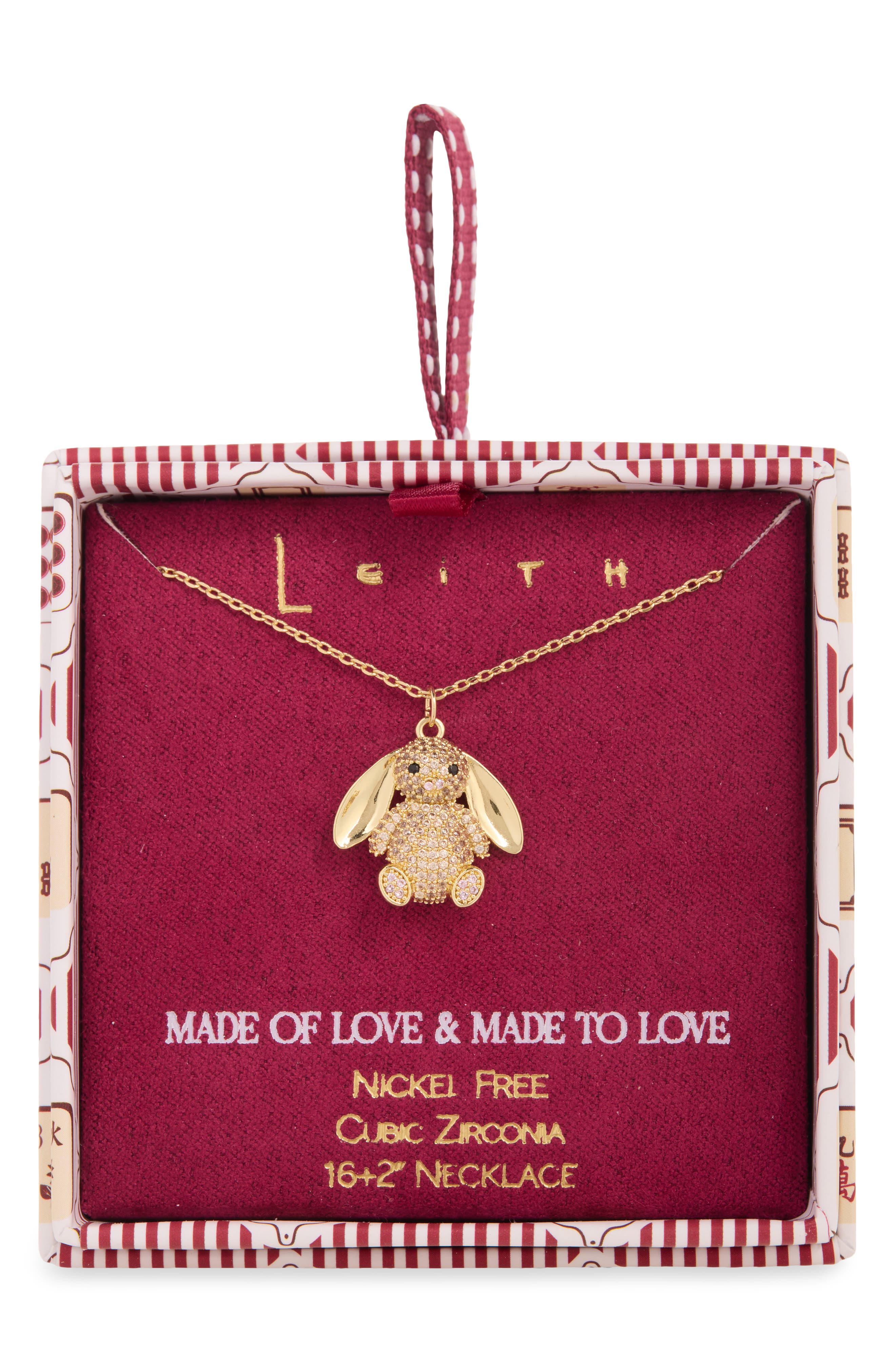 Pavé Cubic Zirconia Bunny Pendant Necklace