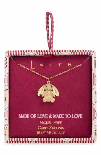 Pavé Cubic Zirconia Bunny Pendant Necklace