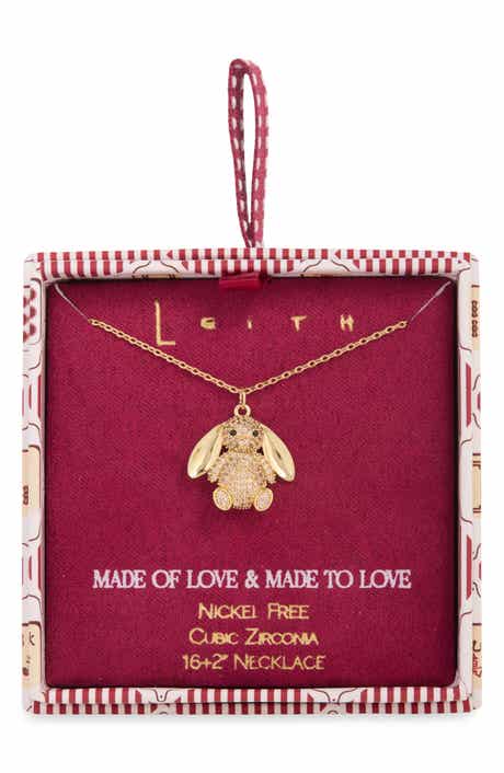 Pavé Cubic Zirconia Bunny Pendant Necklace