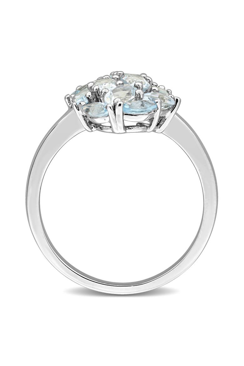 Gemstone Cluster Oval Cocktail Ring, Alternate, color, Blue Topaz/Sterling Silver