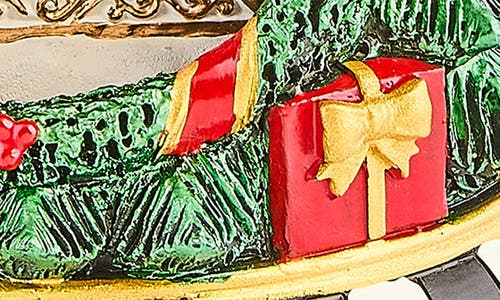 Mackenzie-childs Courtly Check Christmas Tree Santa Musical Display In Multi