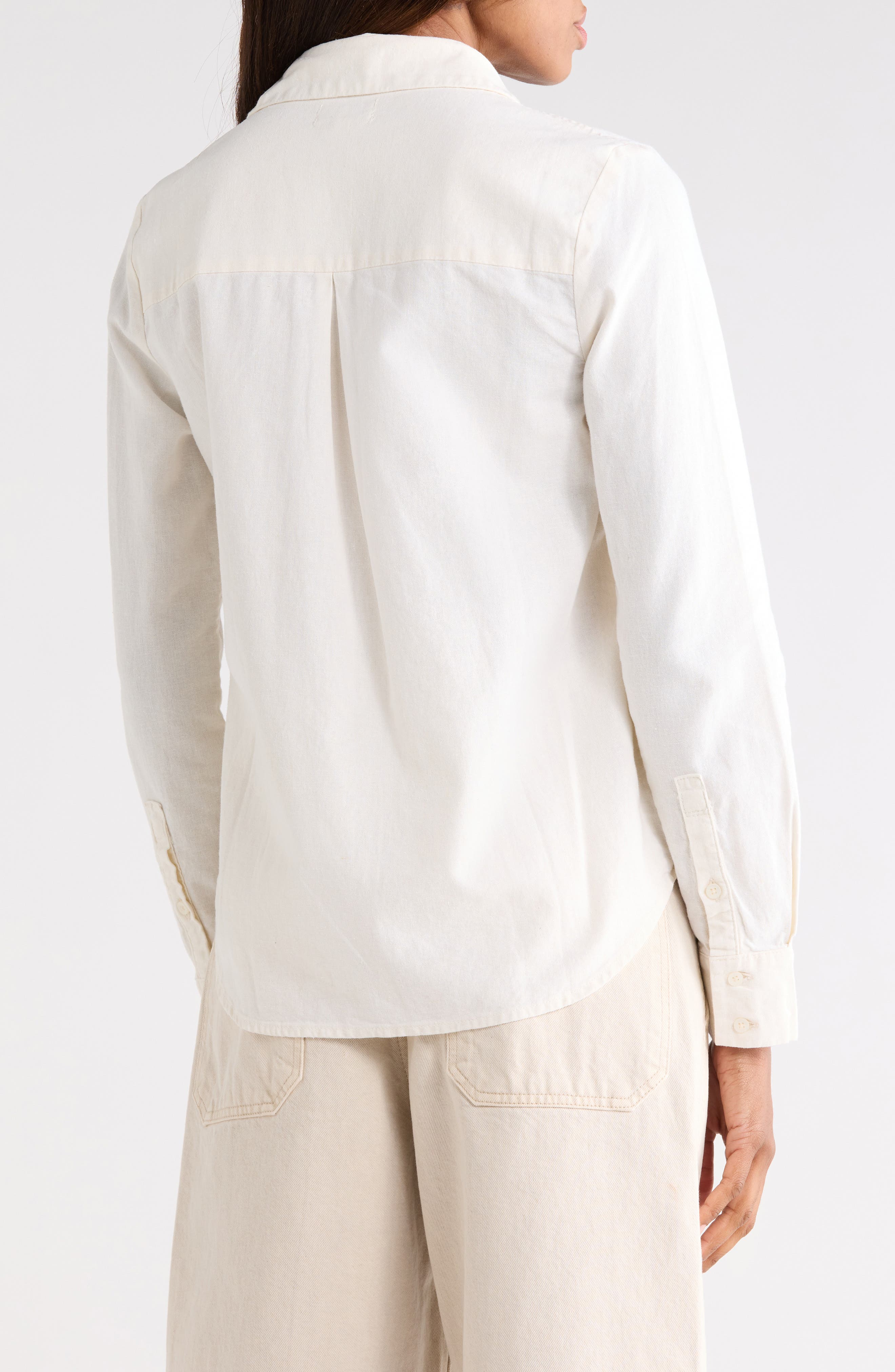 AG Cade Linen & Cotton Button-Up Shirt (Women) | Nordstromrack