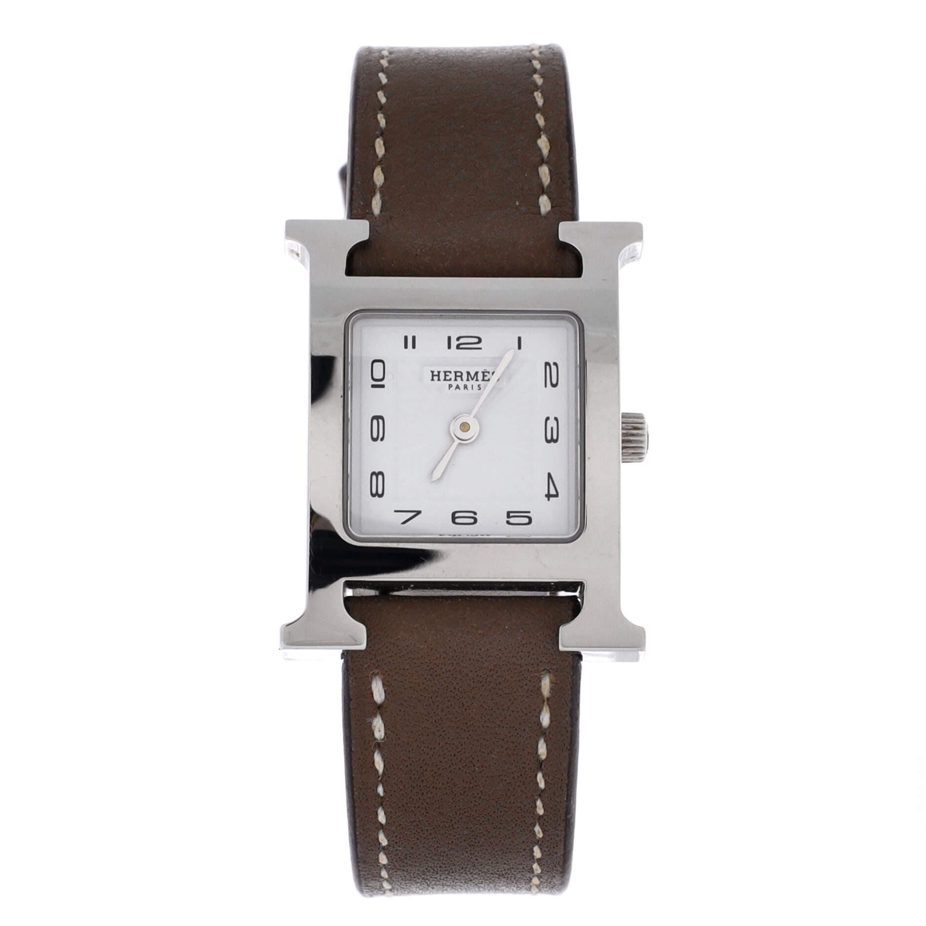 Heure H Quartz Watch Stainless Steel and Leather 21, Main, color, Gray