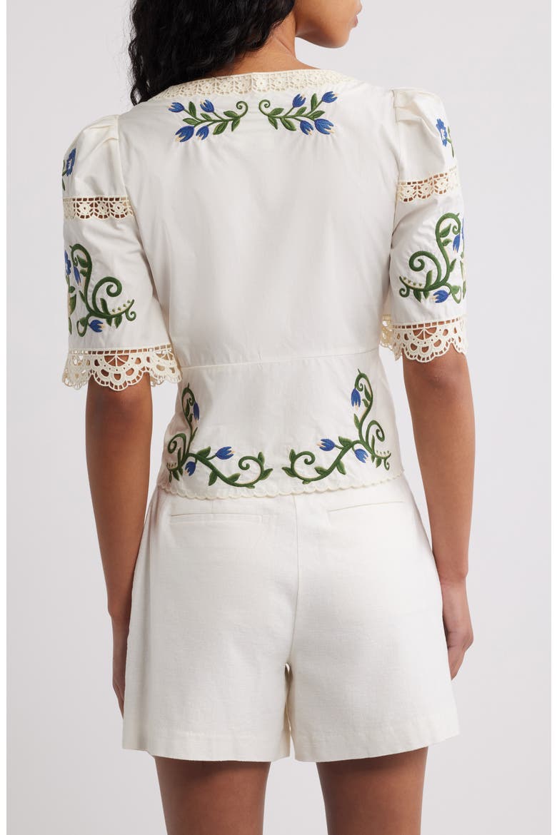 Countryside Land Embroidered Eyelet Cotton Top, Alternate, color, OFF-WHITE