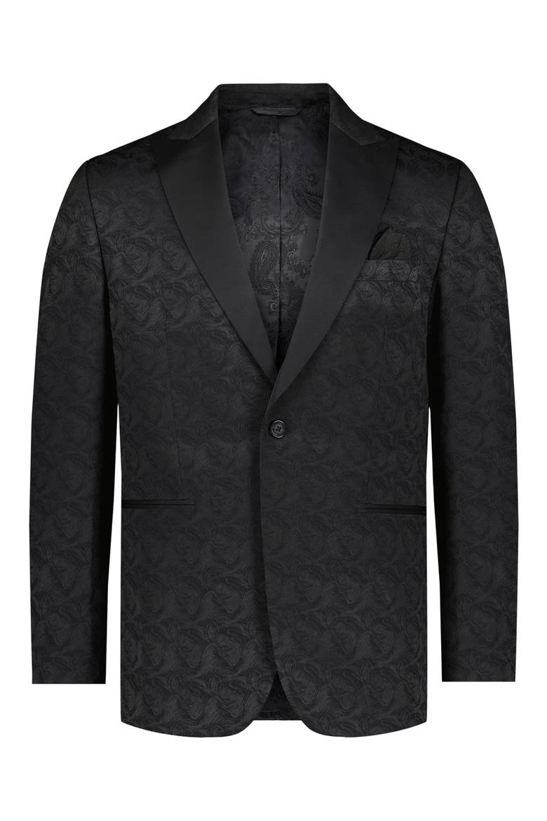 Eldridge Woven Blazer, Alternate, color, BLACK