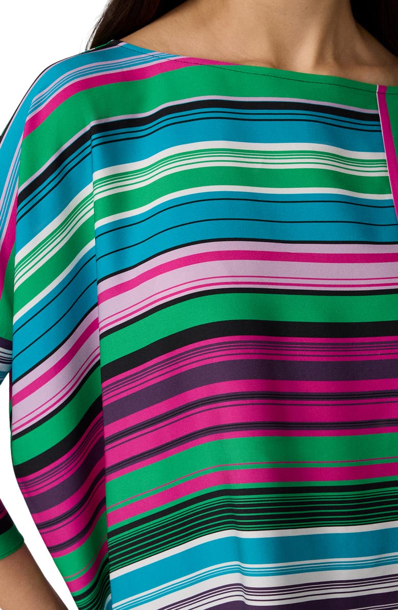 Diane von Furstenberg Diane Stripe Stretch Silk Top, Alternate, color, Tropez Stripe Big Gossip Pink