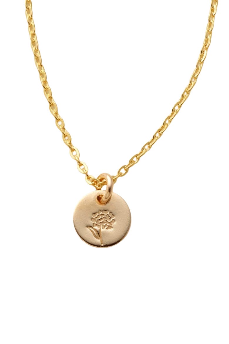 October Birth Flower Necklace, Main, color, Gold Filled