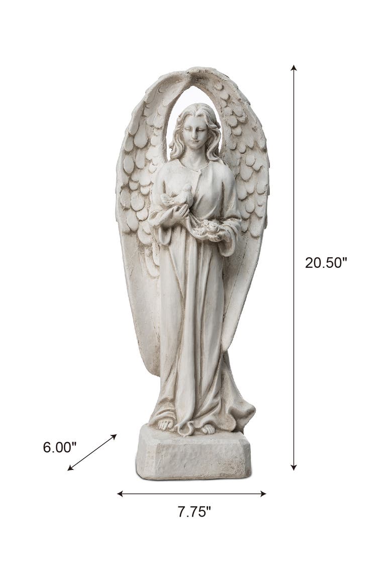 20.5"H MGO Standing Archangel Garden Statue Sculpture, Alternate, color, White