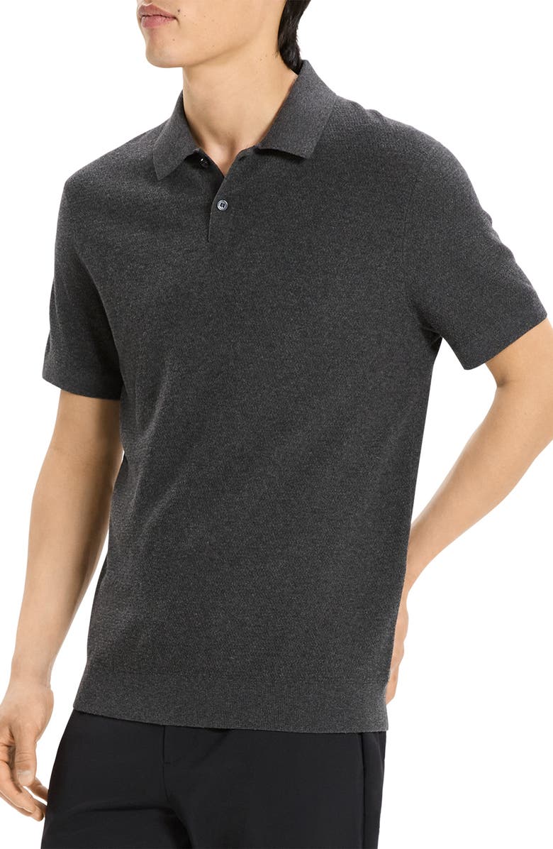 Theory Soris T-Light Polo, Alternate, color, Charcoal Melange