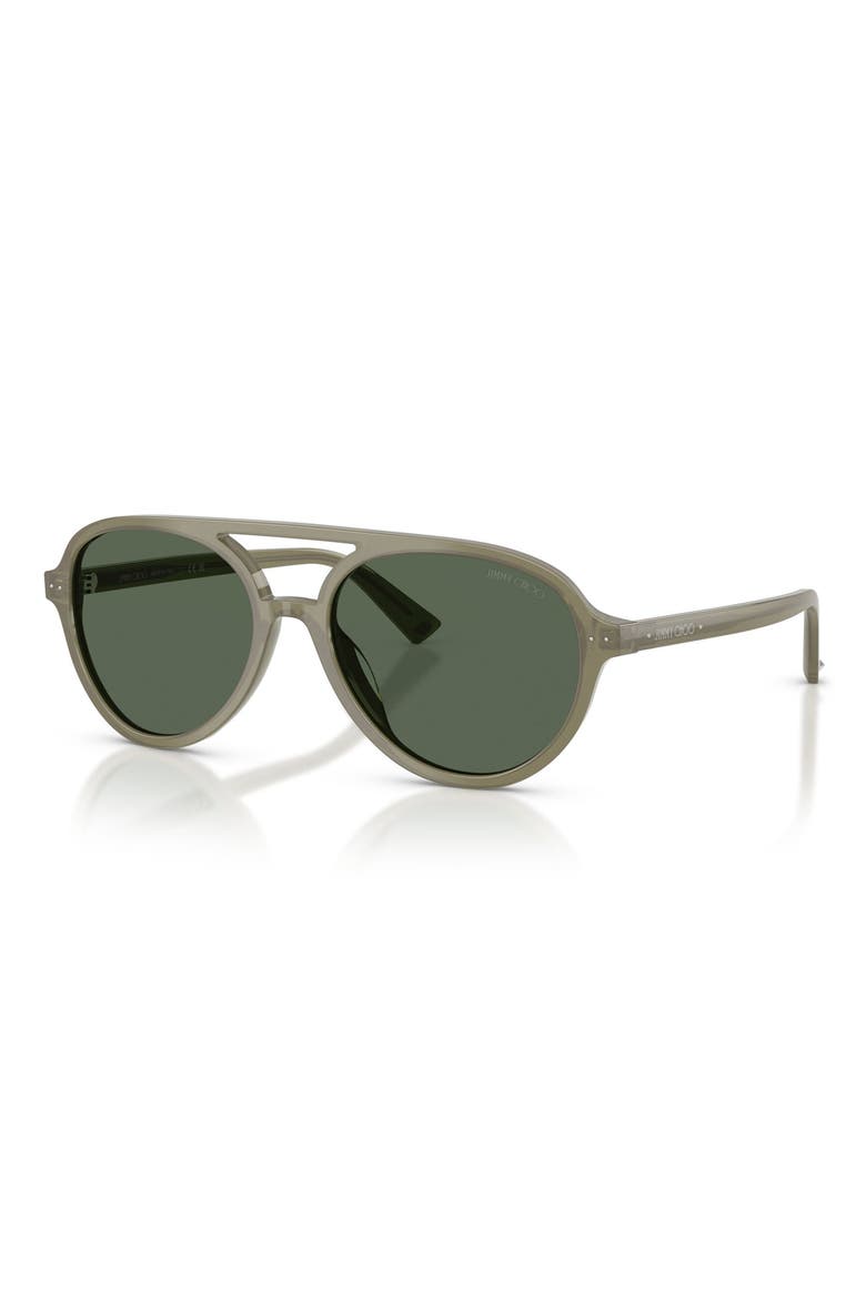 55mm Pilot Sunglasses, Alternate, color, OPALINE GREEN / DARK GREEN