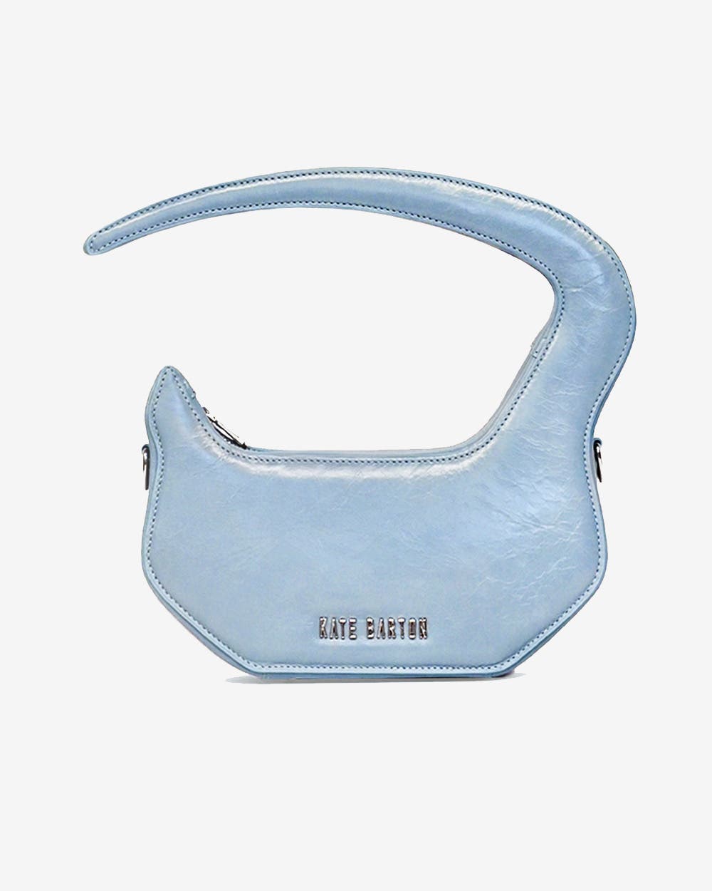 KATE BARTON Pierced Leather Bag in Sky Blue 