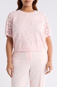 Tahari ASL Lace Front Sweater