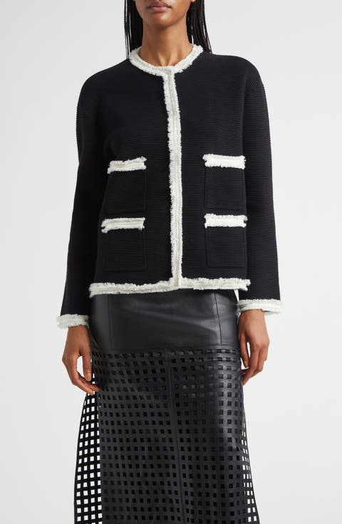 Oversize Fringe Trim Jacket