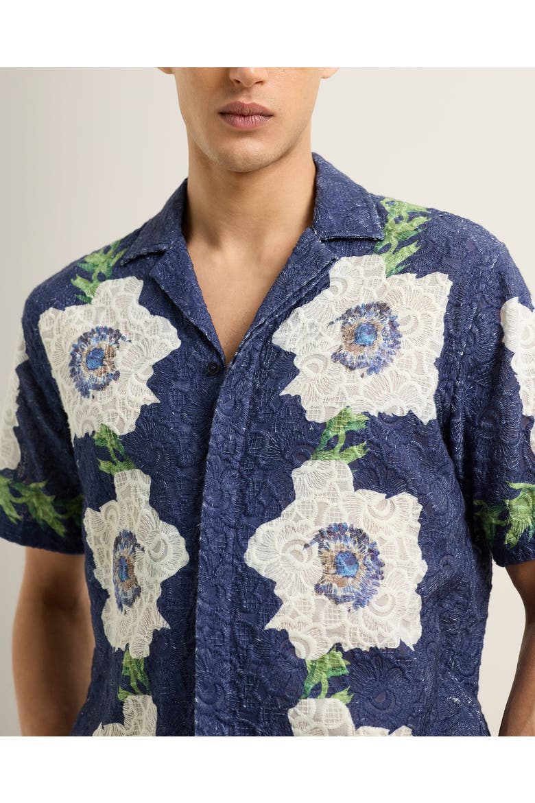 Maitan Broderie Relaxed-Fit Shirt, Alternate, color, Night Iris