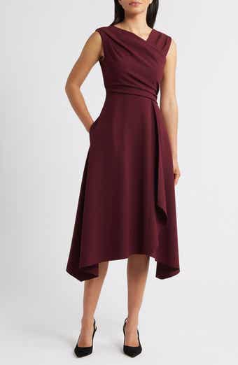 Vince Camuto Ruched Asymmetric Laguna Crepe Dress