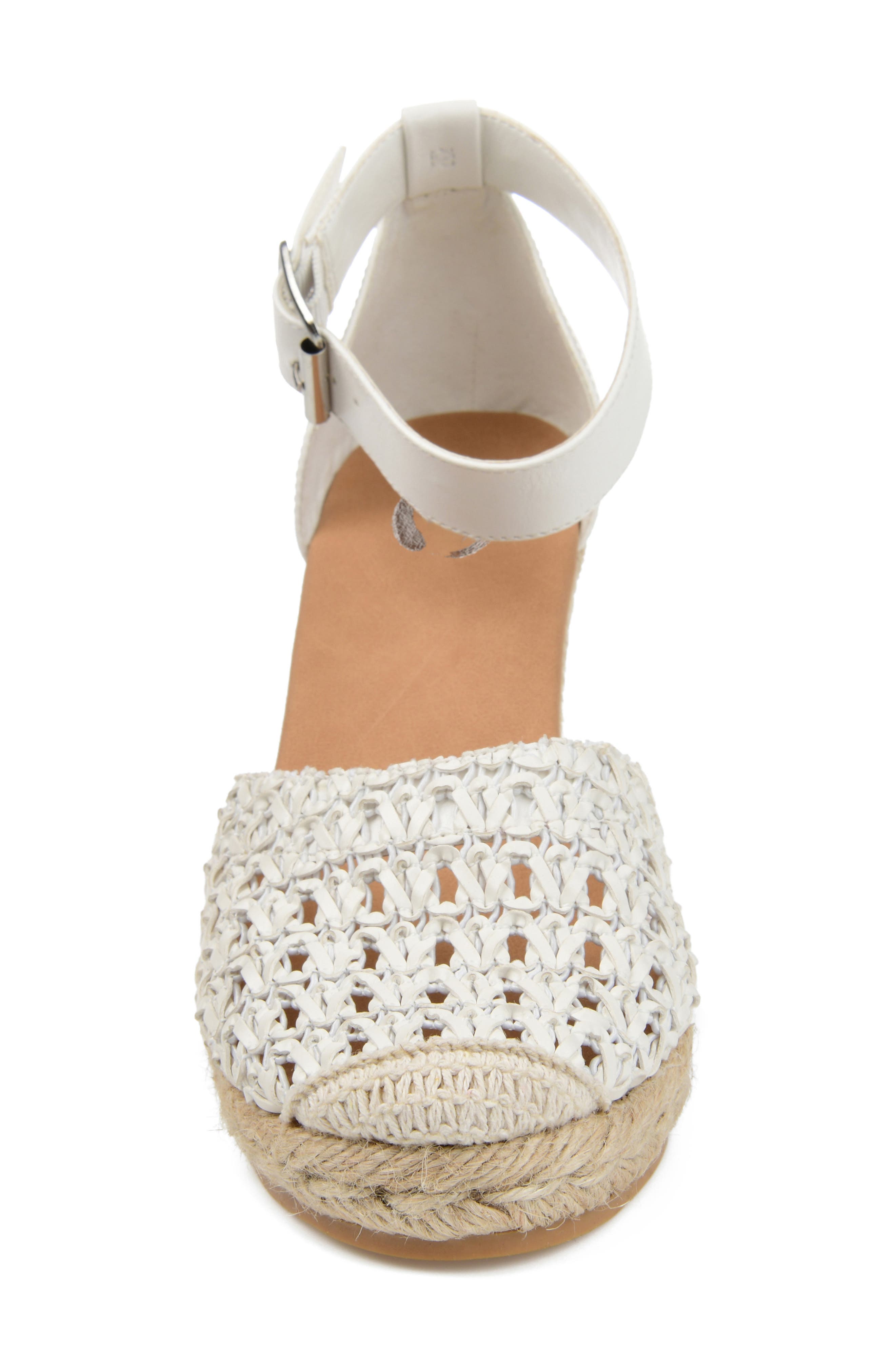 JOURNEE Sierra Woven Espadrille Wedge Sandal, Alternate, color, WHITE