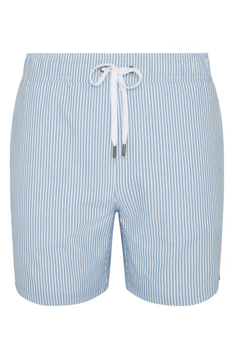 Classic Seersucker Swim Trunks