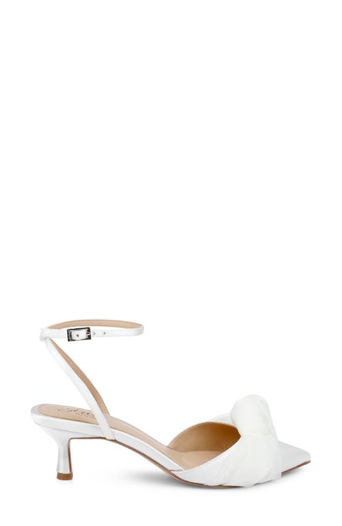 Jewel Badgley Mischka Favor Ankle Strap Pointed Toe Kitten Heel Pump