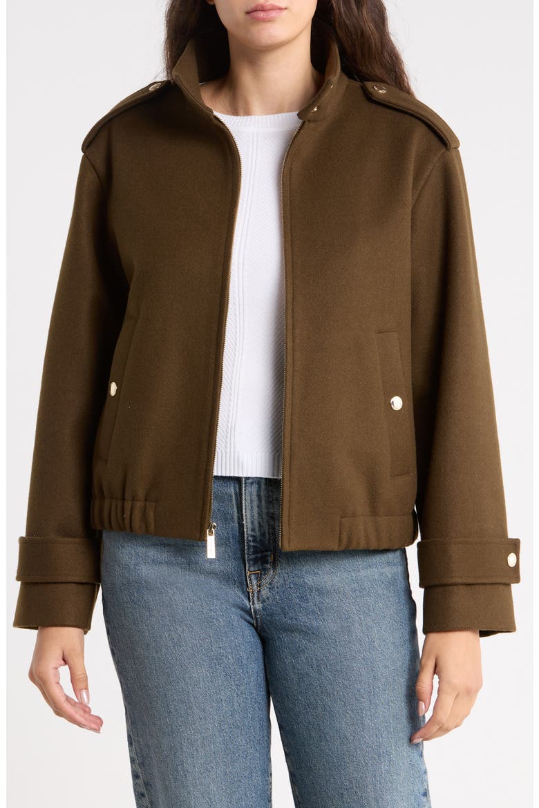 Faux Wool Bomber Jacket, Alternate, color, DUFFLE