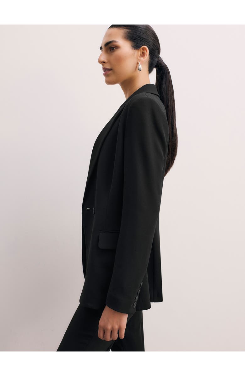 The Fold Knighton Clever Crepe Blazer, Alternate, color, Black