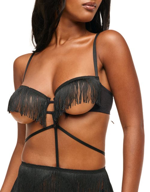 Adore Me Neveah Fringe Playsuit Lingerie In Black