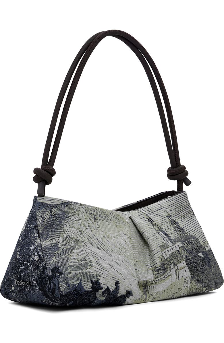 Desigual Jacquard Shoulder Bag, Alternate, color, Light Gray