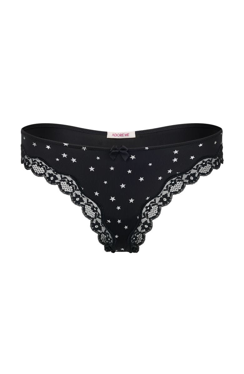 Adore Me Shea Thong Panties, Alternate, color, Shine Bright Foil Print