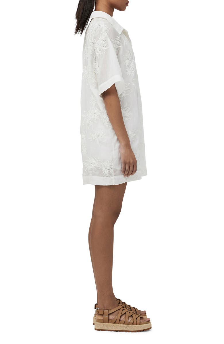 rag & bone Reed Floral Embroidered Shirtdress, Alternate, color, White