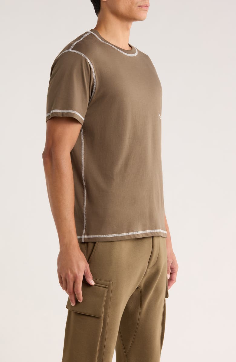 Museum of Peace & Quiet Wordmark Reverse Stitch Logo Graphic T-Shirt, Alternate, color, Brown