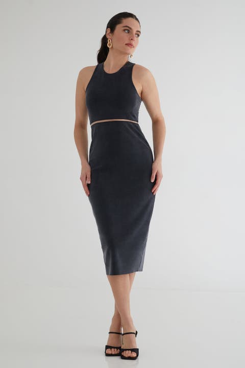 The Cupro Sculpt Racerback Midi Dress