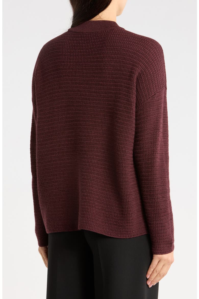 Merino Wool Mock Neck Sweater, Alternate, color, WINE
