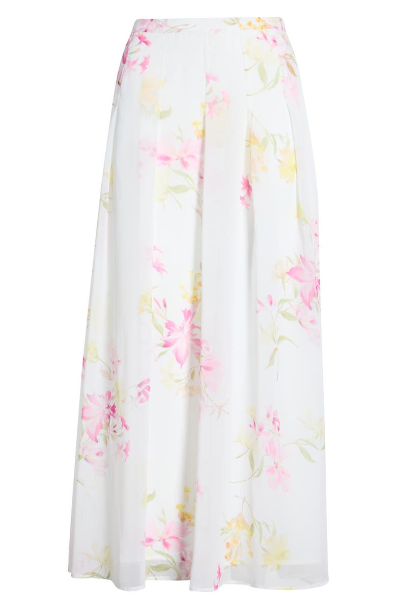 Vince Camuto Floral Maxi Skirt, Main, color, Lemon Cream