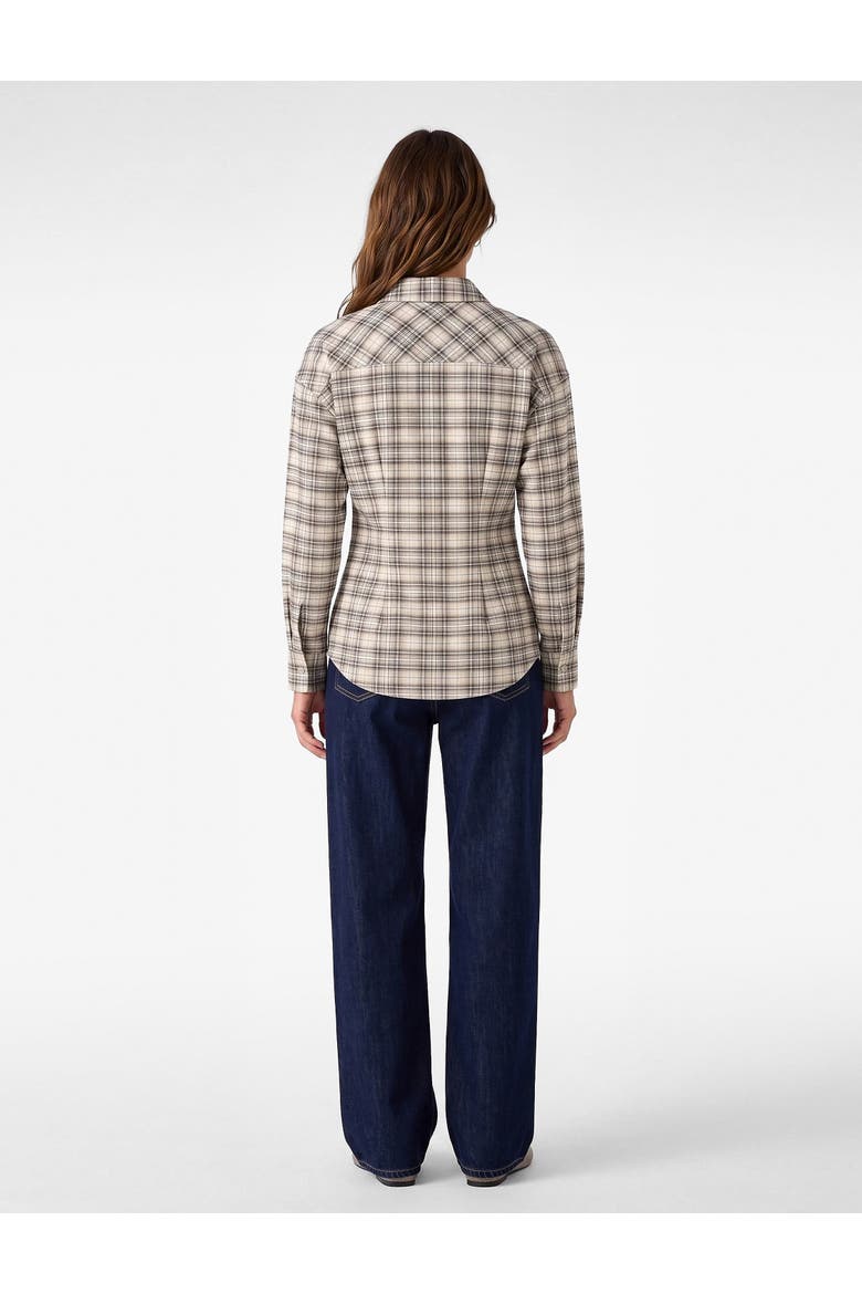 Long Sleeve Pointed Collar Plaid Shirt, Alternate, color, GREEN CHECK
