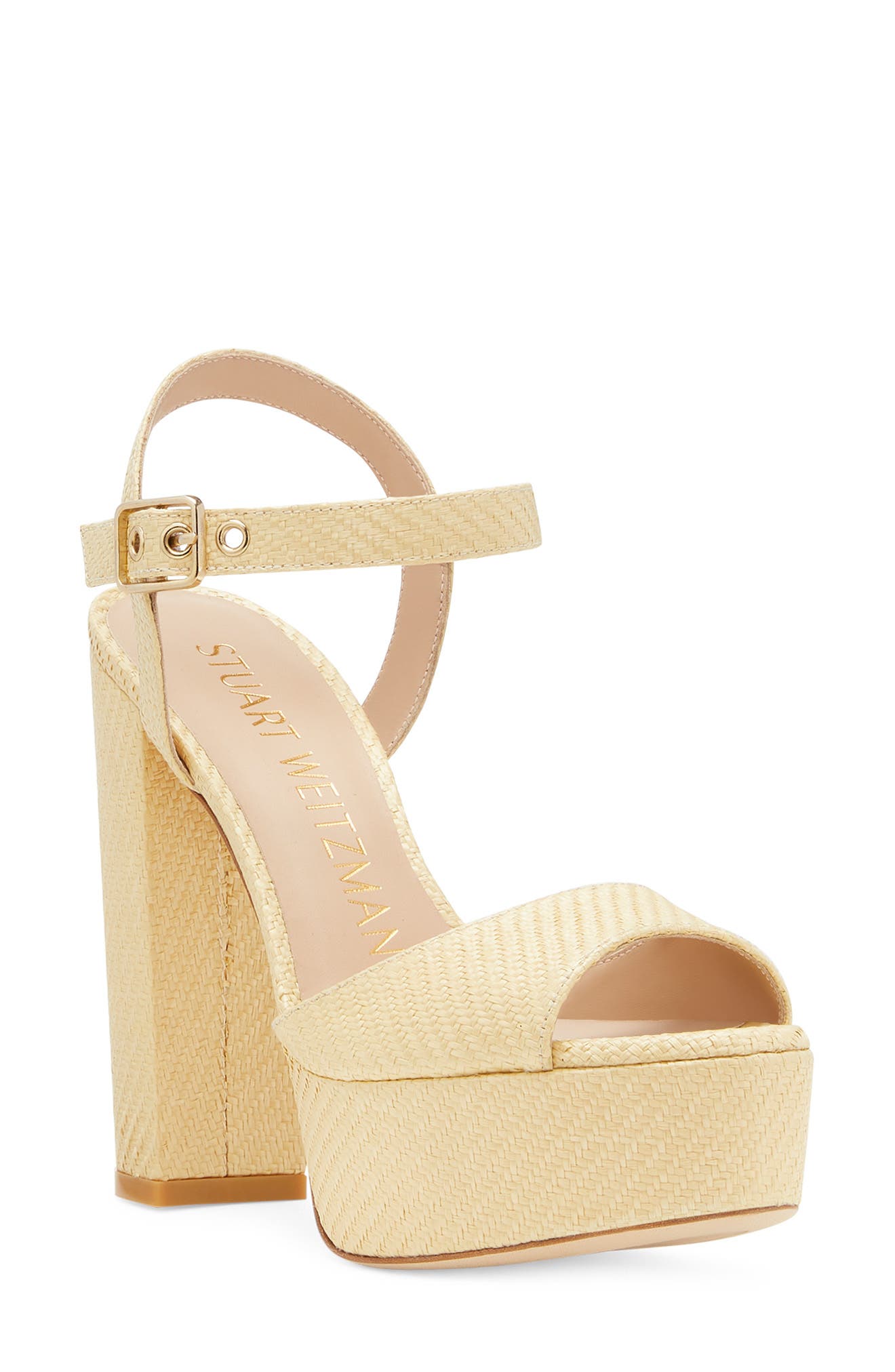 Stuart Weitzman Ryder 95 Platform Sandal, Main, color, Wheat