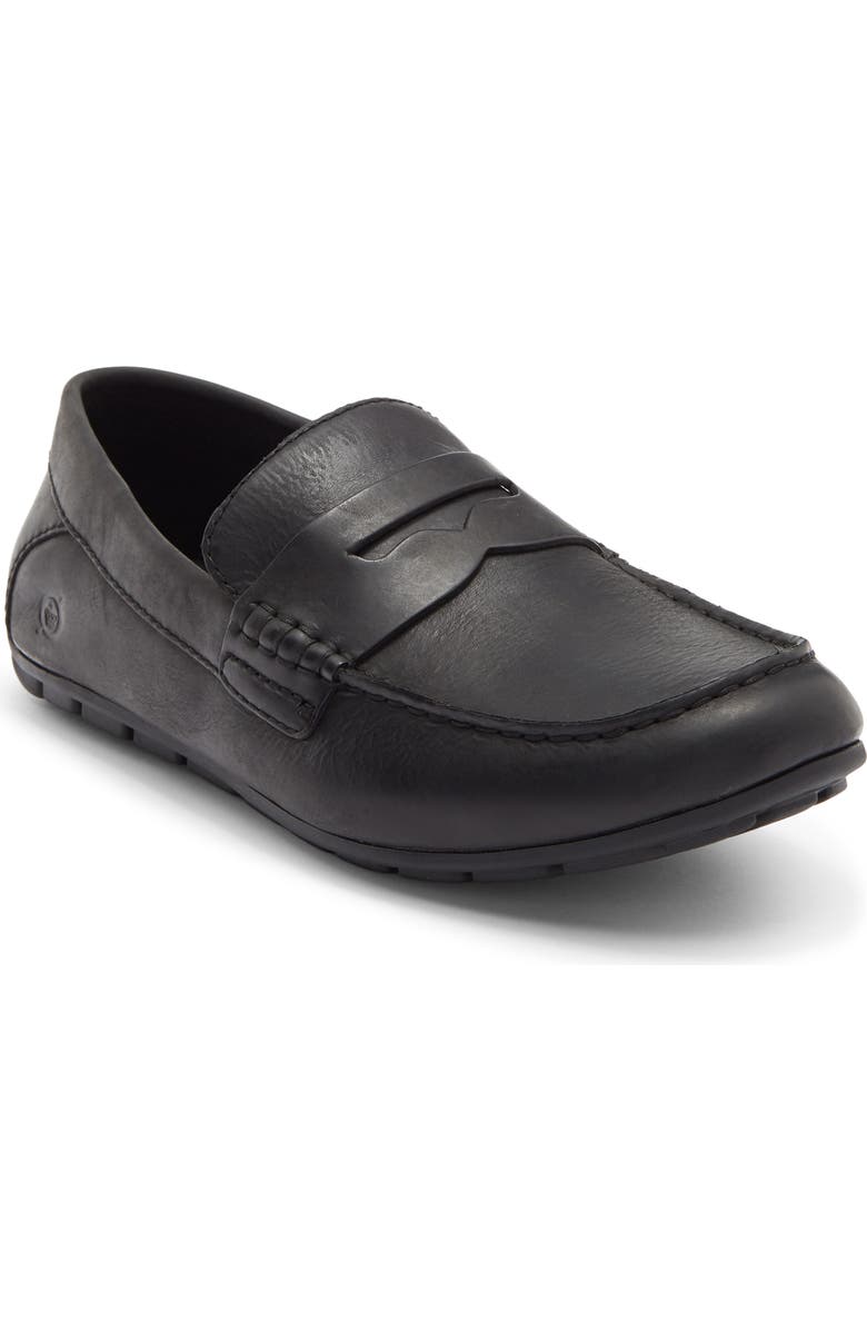 Børn Liam Penny Loafer, Main, color, Black Leather