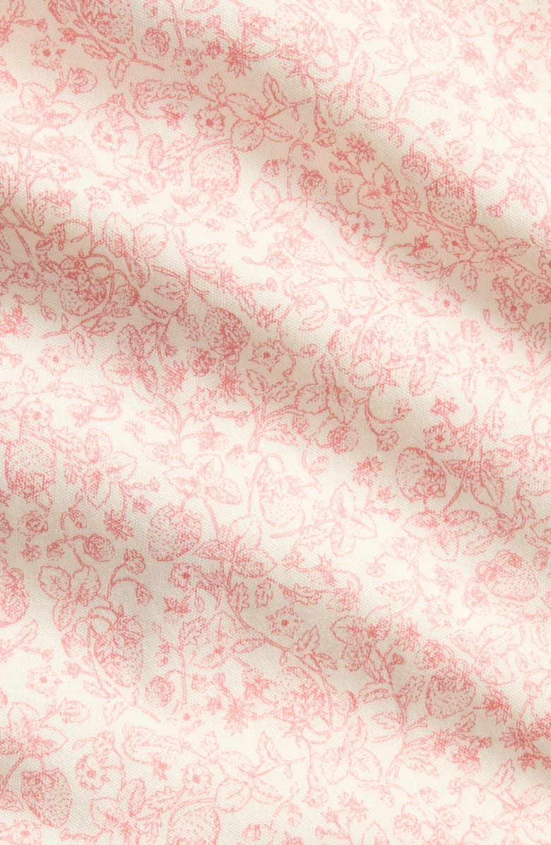 Ralph Lauren Strawberry Print Long Sleeve Cotton Footie, Alternate, color, Strawberry Garden