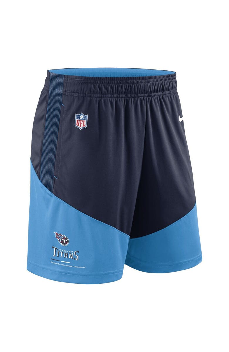 Nike Men's Nike Navy/Light Blue Tennessee Titans Sideline Primary Lockup Performance Shorts, Alternate, color, Navy