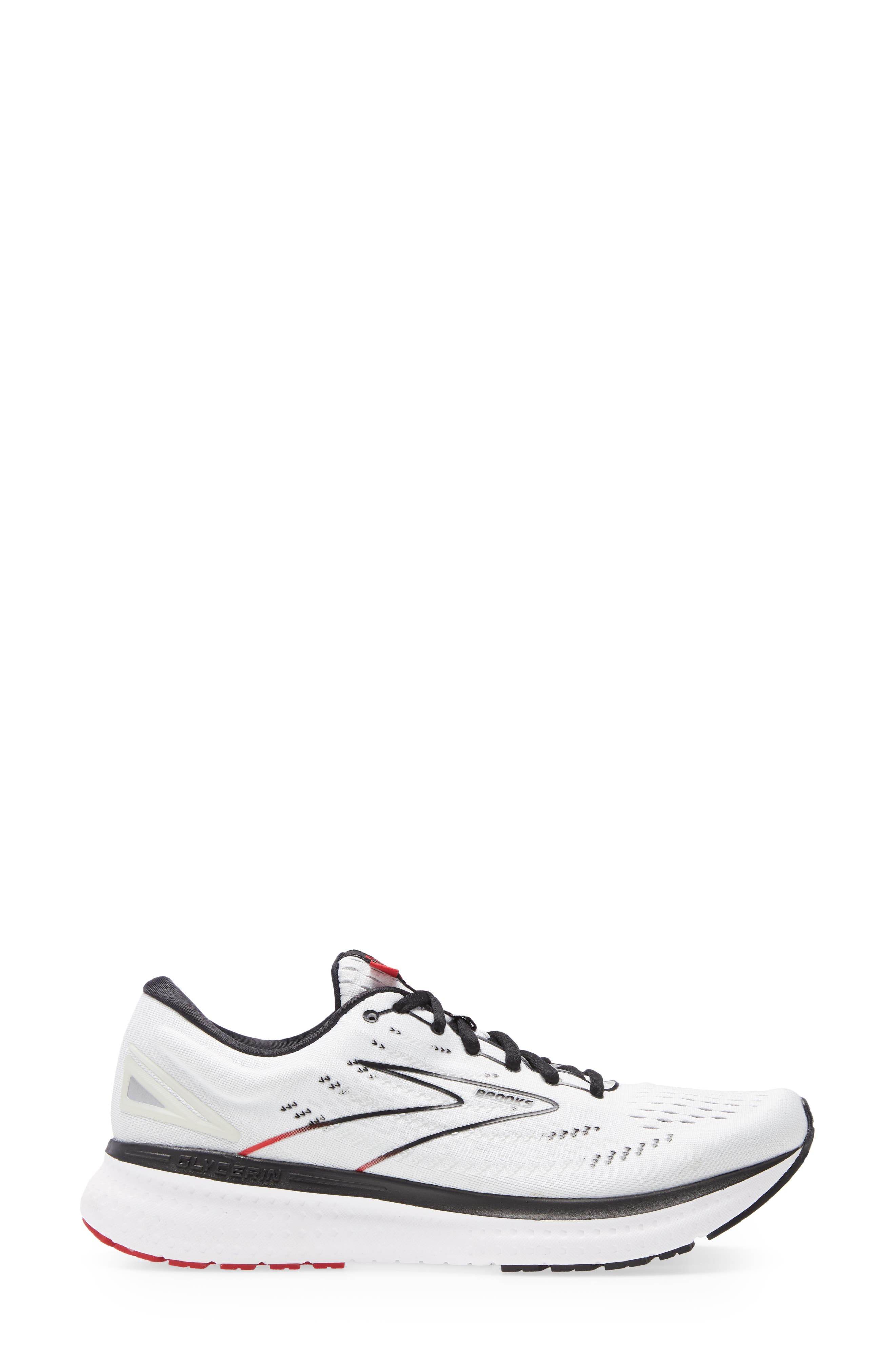 Glycerin 19 Running Shoe, Alternate, color, WHITE/ BLACK/ RED