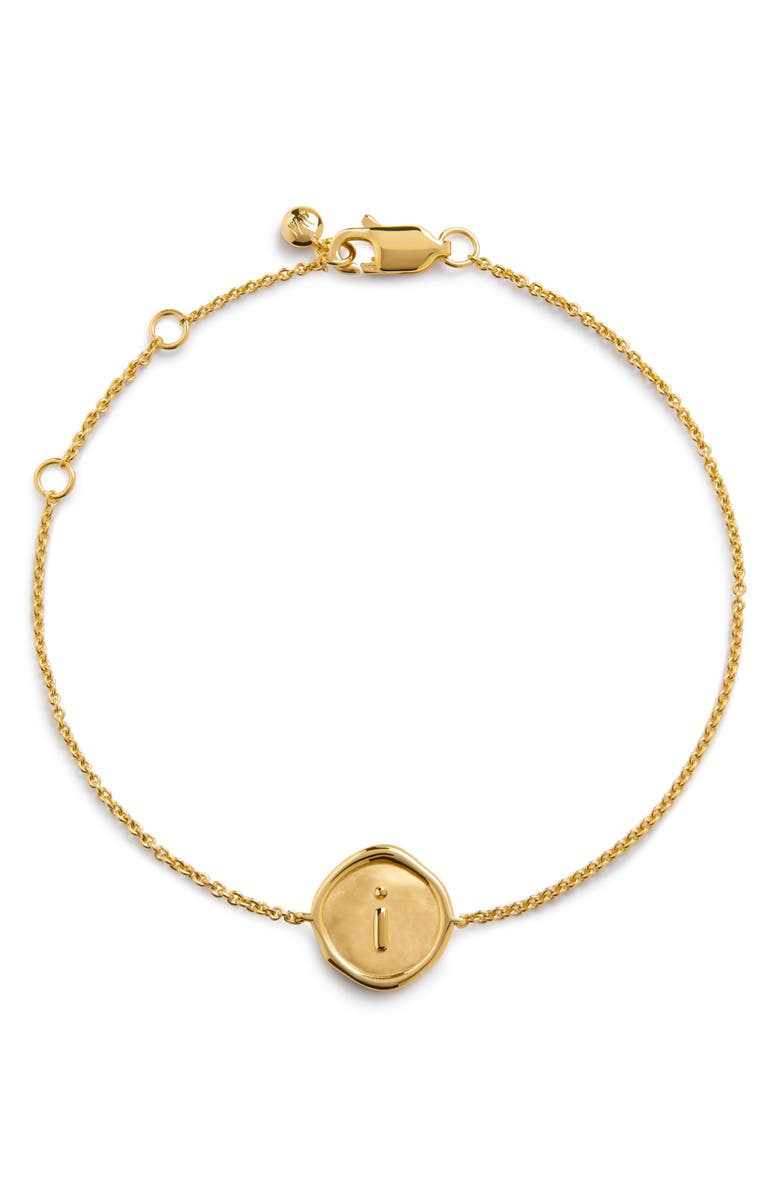 Monica Vinader Initial Stamp Charm Bracelet, Main, color, 18Ct Gold Vermeil I