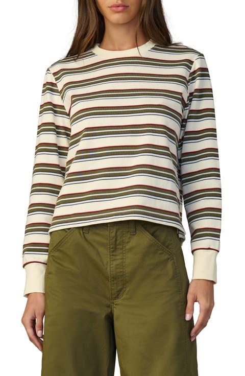 Stripe Long Sleeve Cotton T-Shirt