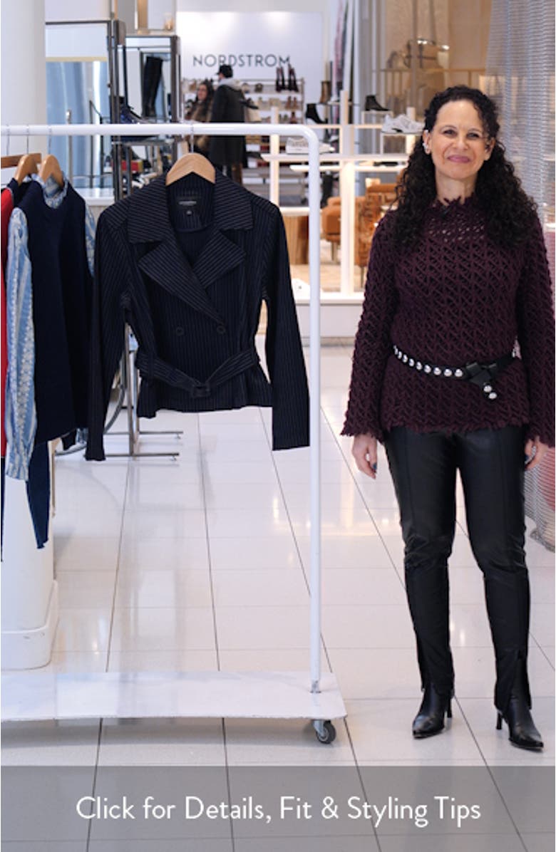 Crop Pinstripe Trench Jacket, sales video thumbnail